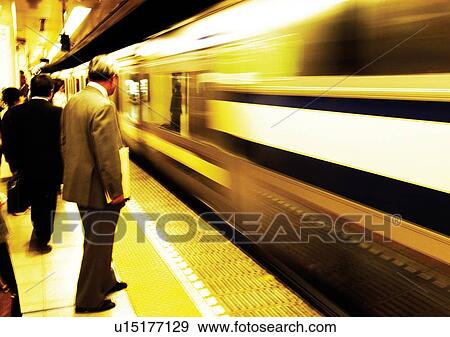 Formal Clothing, Commuter, Day, Part Of, Railroad Car, Subway Platform, Subway Station View Large Photo Image Stock Photo - Formal Clothing, Commuter, Day, Part Of, Railroad Car, Subway Platform, Subway Station. Fotosearch