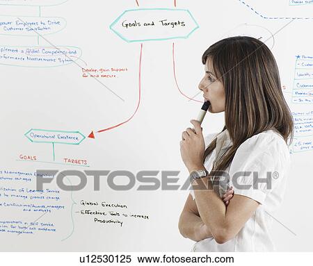 Stock Photography - Mid-Adult Woman Looking at Chart. Fotosearch