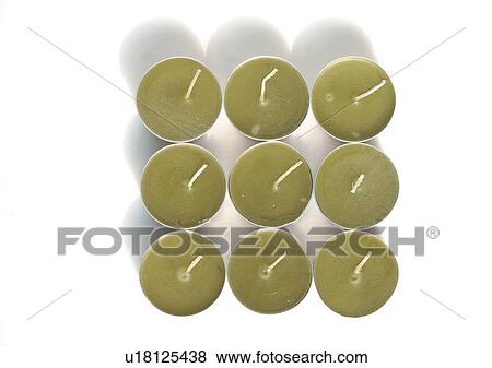 Stock Photo - Directly Above, Group Of Objects, In A Row, Indoor. Fotosearch