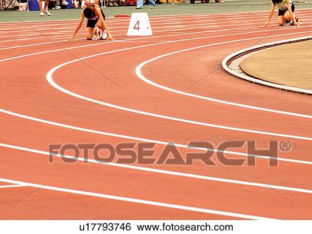 running track, sports shoe, starting line, tank top View Large Photo Image Stock Photograph - running track, sports shoe, starting line, tank top. Fotosearch