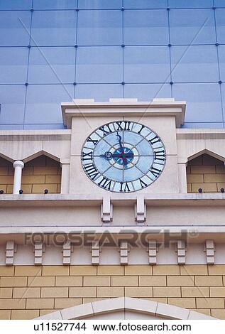 Picture - Clock, Blue Sky, Clock Face, Building Exterior, Building, Tower, Architecture. Fotosearch