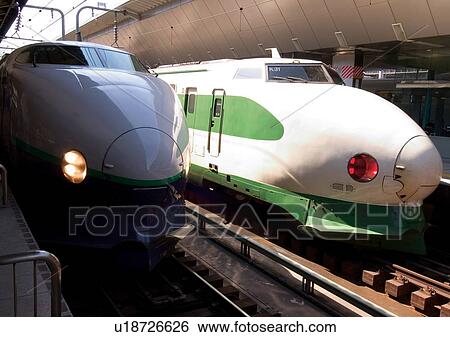 Stock Photograph - Bullet Train, Commuters, Day, Engine, High Speed Train. Fotosearch