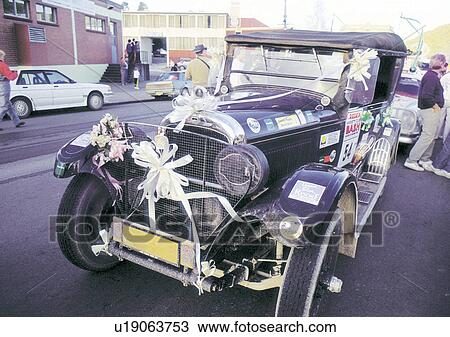 Stock Image - Close-up, Collector's Car, Day, Grille. Fotosearch