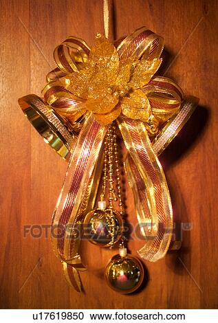 Stock Image - Christmas Décor, Celebrations, Décor, Bow, Christmas, Christmas Decoration, Christmas Ornament. Fotosearch