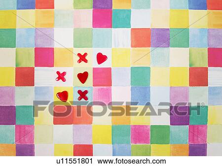Stock Image - Love Tokens, Candy, Close-Up, Cross Shape, Design. Fotosearch