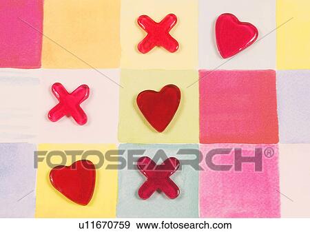Stock Photo - Love Tokens, Candy, Close-Up, Cross Shape, Design. Fotosearch