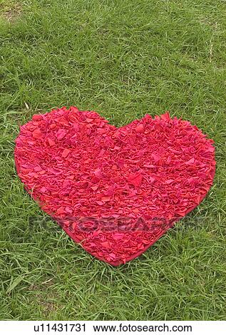 Stock Image - Love Tokens, Close-Up, Day, Decoration, Grass. Fotosearch