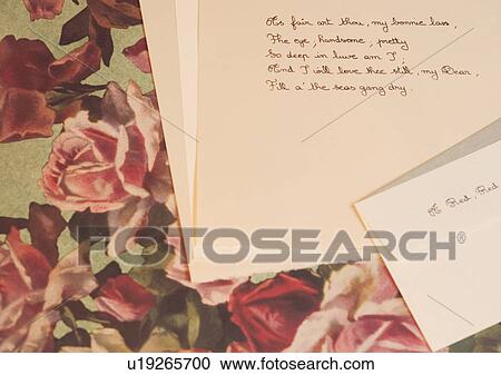 Stock Image - Love Tokens, Love, Romance, Close-Up, Floral Pattern. Fotosearch