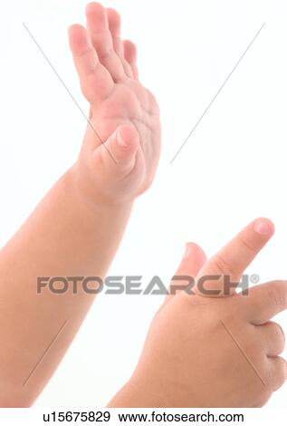 Stock Photo - Brown Hair, Human Finger, Human Arm, Close-Up, About Babies. Fotosearch