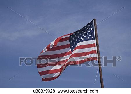 The American Flag And The Sky View Large Photo Image Stock Photo - The American Flag And The Sky. Fotosearch