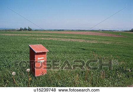 Stock Photo - Mailbox Near Fields. Fotosearch