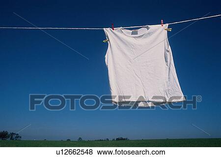 Stock Photo - T-Shirt On Clothesline. Fotosearch