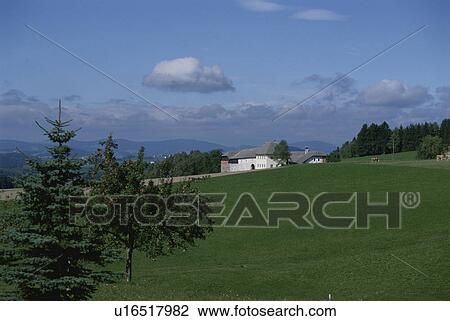 Stock Image - The Country And A House In Germany. Fotosearch