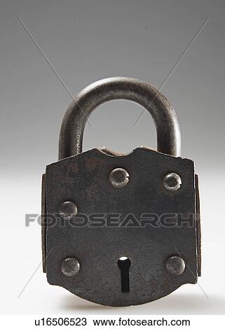 Stock Image - Metal Padlock. Fotosearch