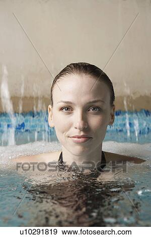 Stock Photo - Young woman in spa (portrait). Fotosearch
