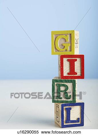 Toy Blocks Spelling Out "Girl" View Large Photo Image Stock Photography - Toy Blocks Spelling Out "Girl" . Fotosearch