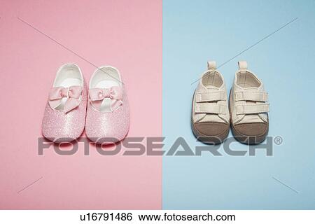 Stock Photograph - Two Pairs of Baby Shoes. Fotosearch