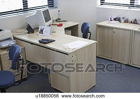 Desk in Office View Large Photo Image Stock Photograph - Desk in Office. Fotosearch