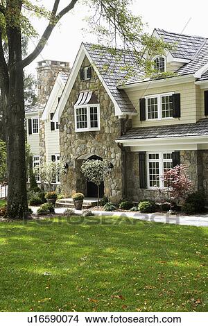 Facade of house, Chatham, New Jersey, USA View Large Photo Image Picture - Facade of house, Chatham, New Jersey, USA. Fotosearch