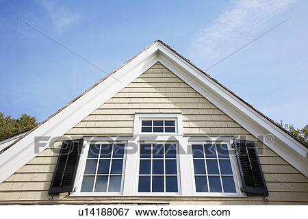 Gable of house (close-up), Chatham, New Jersey, USA View Large Photo Image Stock Photo - Gable of house (close-up), Chatham, New Jersey, USA. Fotosearch
