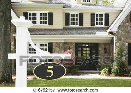 Number sign near house, Chatham, New Jersey, USA View Large Photo Image Stock Photo - Number sign near house, Chatham, New Jersey, USA. Fotosearch