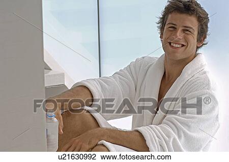 Young Man in Dressing gown View Large Photo Image Stock Image - Young Man in Dressing gown. Fotosearch