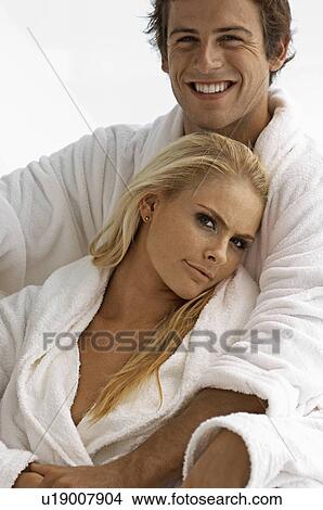 Young Couple in Dressing Gowns View Large Photo Image Picture - Young Couple in Dressing Gowns. Fotosearch