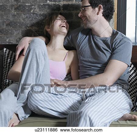Young Couple in Pajamas View Large Photo Image Stock Photograph - Young Couple in Pajamas. Fotosearch