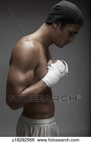Stock Photograph - Profile of boxer. Fotosearch