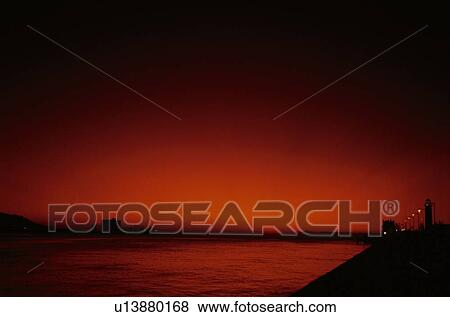Harbor After Sunset View Large Photo Image Stock Photo - Harbor After Sunset. Fotosearch