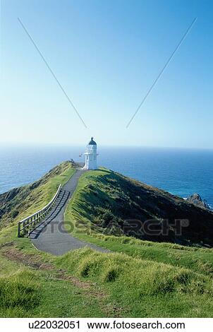 Stock Image - Lighthouse At End Of Path. Fotosearch