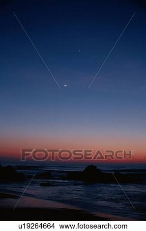 Picture - Sunset Over Beach. Fotosearch