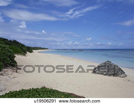 Stock Image - White Sands And A Blue Sky. Fotosearch