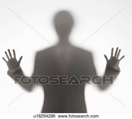 Stock Photograph - Businessman Behind Opaque Glass. Fotosearch