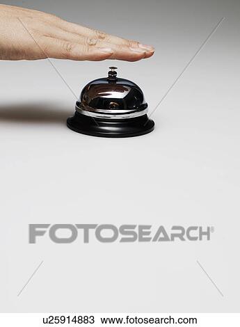 Person's Hand on Desk Bell View Large Photo Image Stock Image - Person's Hand on Desk Bell. Fotosearch