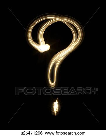 Stock Photograph - Question Mark Drawn with Light. Fotosearch