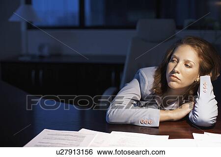 Young Woman Working Late View Large Photo Image Stock Photograph - Young Woman Working Late. Fotosearch