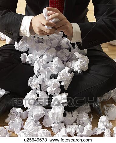 Stock Image - Businessman Crumpling Paper. Fotosearch