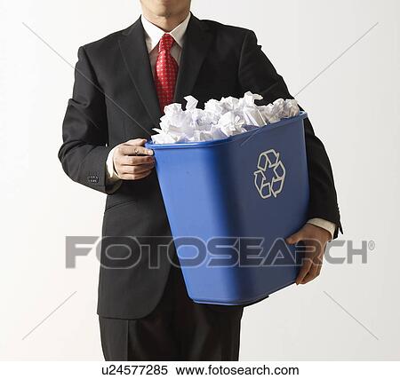 Businessman Holding Recycling Paper Bin View Large Photo Image Stock Photography - Businessman Holding Recycling Paper Bin. Fotosearch