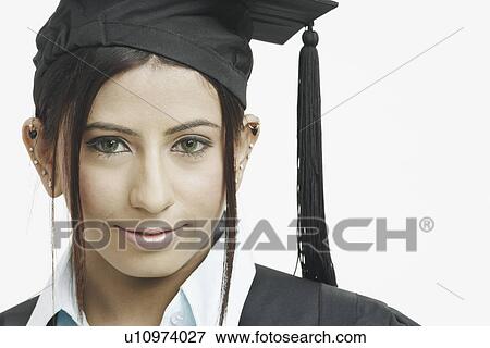 Stock Photo - Portrait of a female graduate. Fotosearch
