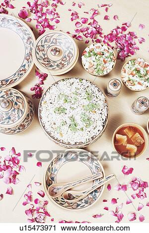 Stock Image - Close-up of food on a table. Fotosearch