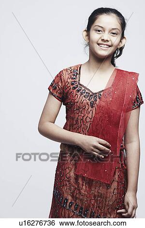 Stock Photograph - Portrait of a girl smiling. Fotosearch