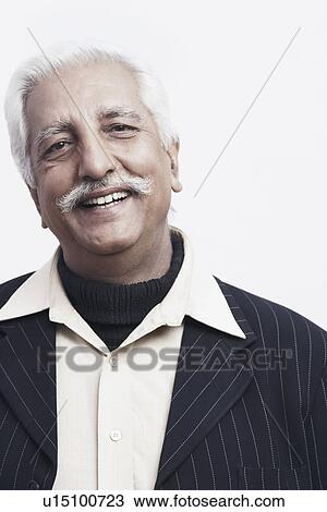Stock Image - Portrait of a senior man smiling. Fotosearch