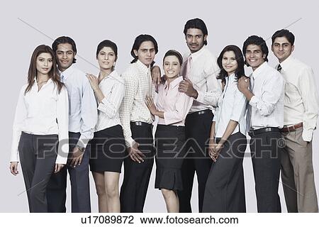 Portrait of a group of business executives smiling View Large Photo Image Stock Image - Portrait of a group of business executives smiling. Fotosearch