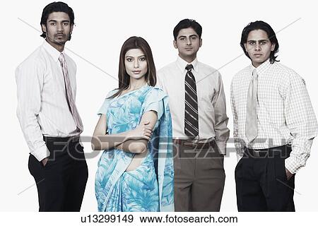 Portrait of a businesswoman with three businessmen View Large Photo Image Stock Photo - Portrait of a businesswoman with three businessmen. Fotosearch