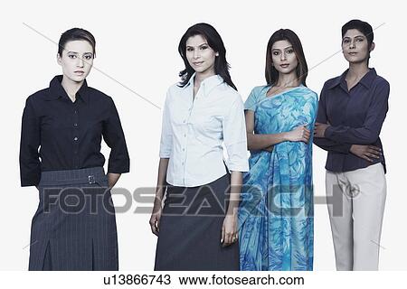 Stock Image - Portrait of four businesswomen. Fotosearch