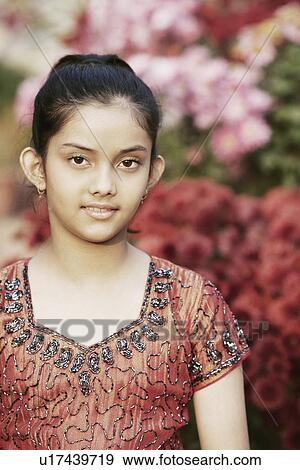 Portrait of a girl smiling View Large Photo Image Stock Photo - Portrait of a girl smiling. Fotosearch