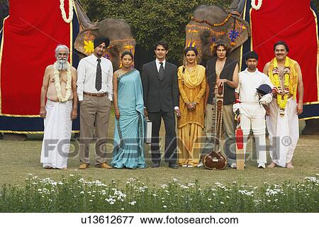 Stock Photo - Portrait of a group of people standing. Fotosearch
