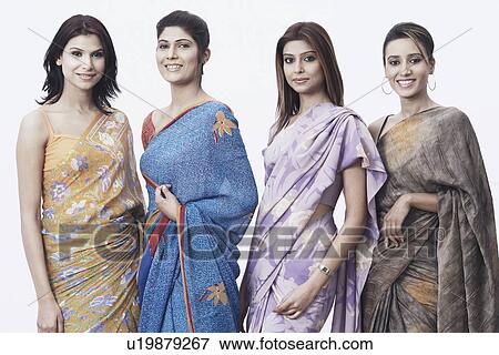 Stock Photo - Portrait of four young women. Fotosearch