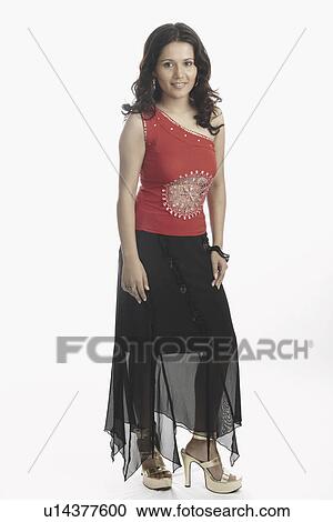 Portrait of a young woman smiling View Large Photo Image Stock Image - Portrait of a young woman smiling. Fotosearch